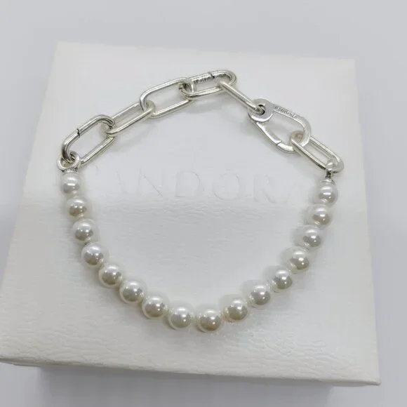 Pandora ME Treated Freshwater Cultured Pearl Bracelet S925 Sterling Silver - Picture 6 of 7